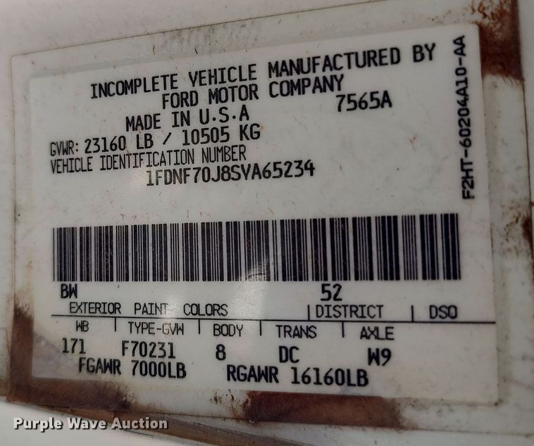 image for item JX9257 1995 Ford F700  utility / service truck