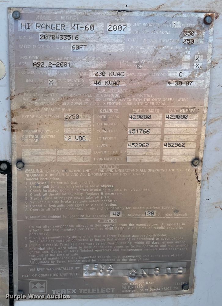 image for item KE9325 2008 International 4300  forestry bucket truck