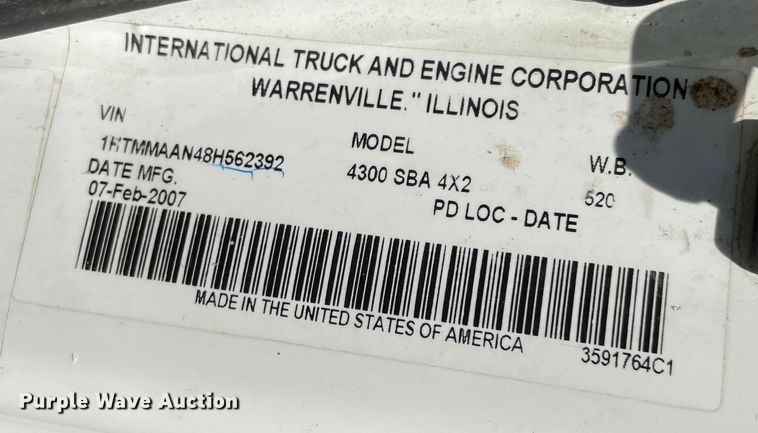 image for item KE9325 2008 International 4300  forestry bucket truck