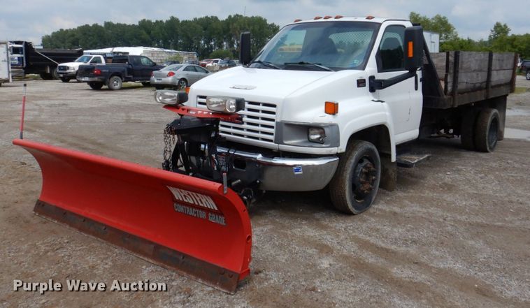 image for item KF9592 2003 GMC C4500  dump flatbed truck