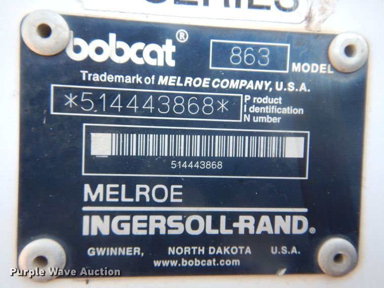 image for item KI9192 2000 Bobcat 863  skid steer loader