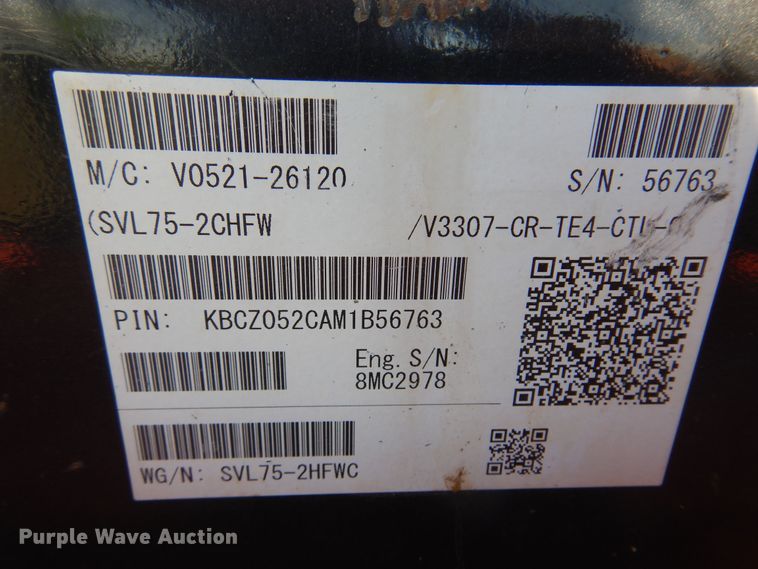 image for item KI9219 2021 Kubota SVL75-2  tracked skid steer loader