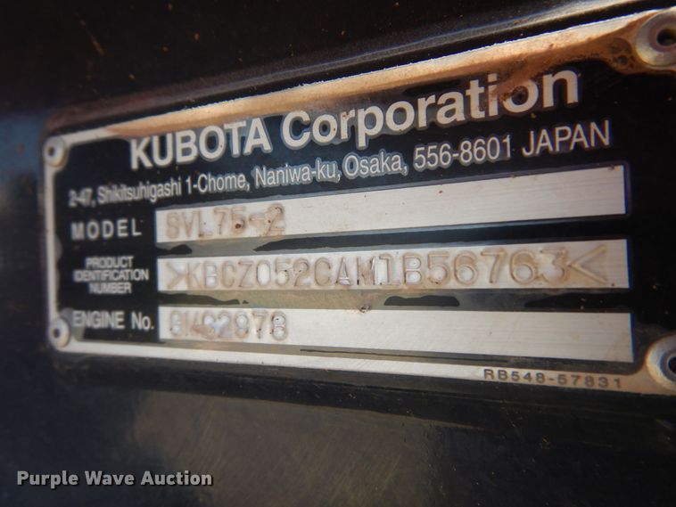 image for item KI9219 2021 Kubota SVL75-2  tracked skid steer loader