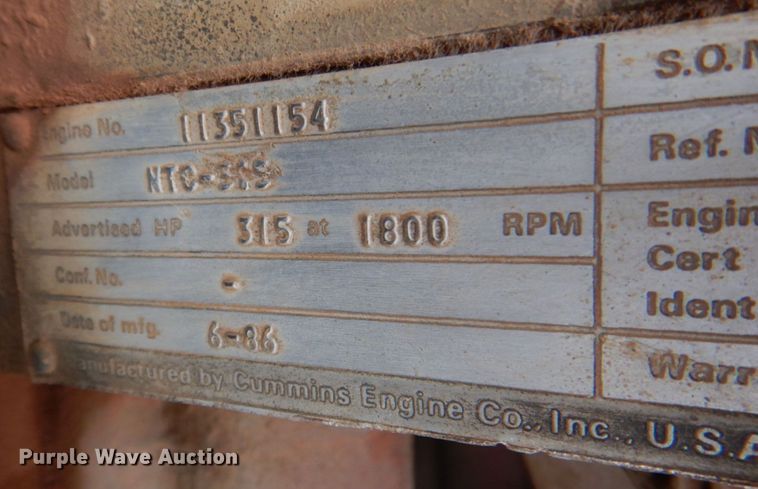 image for item KP9255 1987 Kenworth T600  dump truck