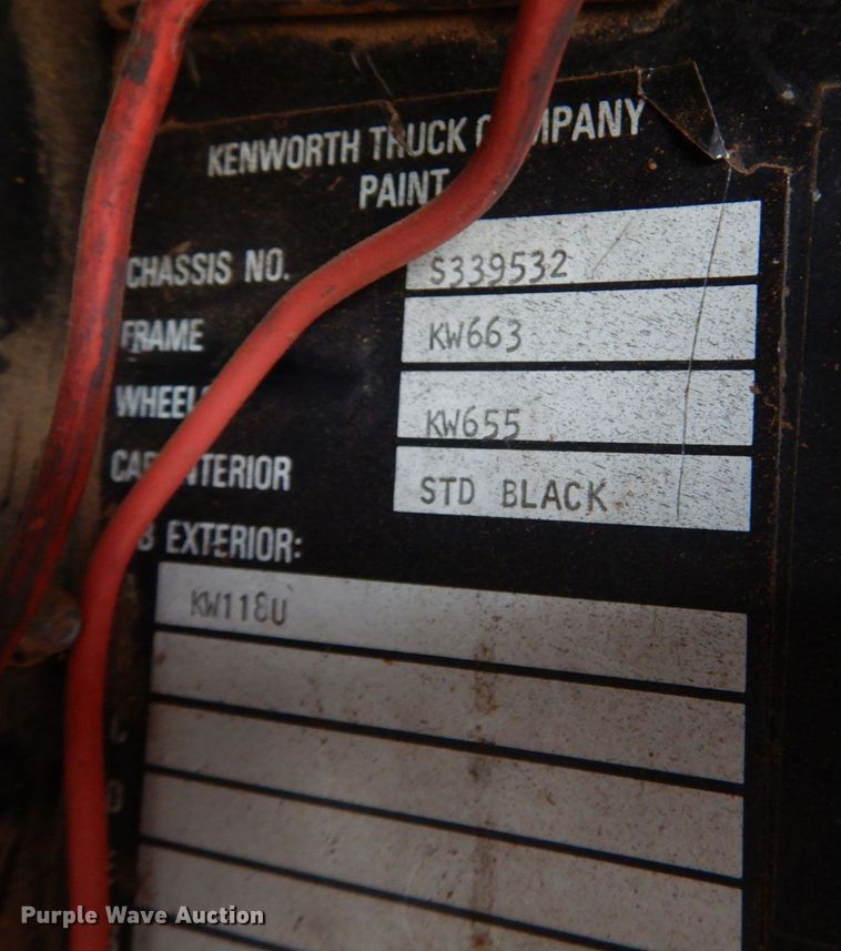 image for item KP9255 1987 Kenworth T600  dump truck