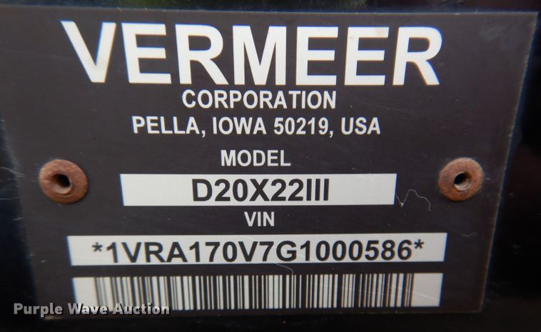 image for item KP9462 2016 Vermeer D20X22 Navigator S3  directional boring unit