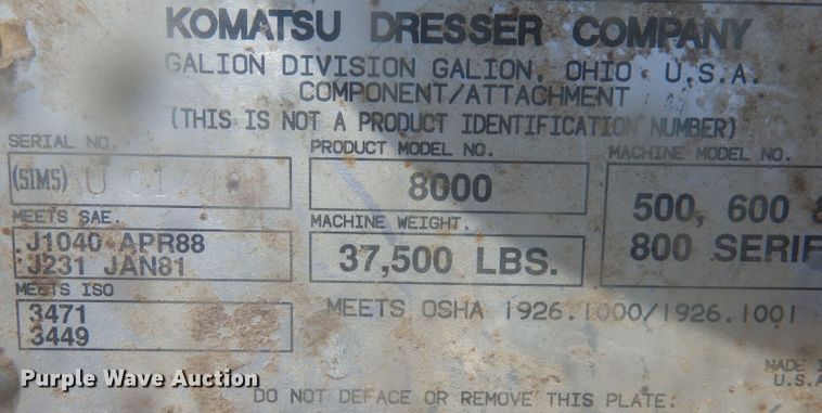 image for item LB9903 1994 Galion 850  motor grader