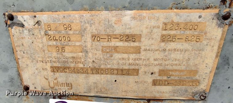 image for item LK9097 1996 Viking VDD-48RT.50  drop deck equipment trailer