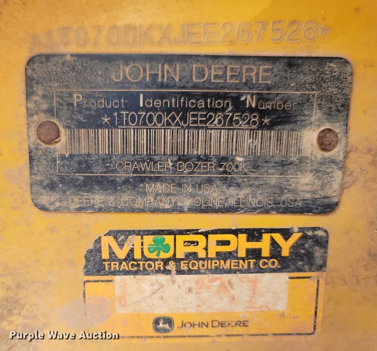 image for item LM9690 2014 John Deere 700K LGP  dozer