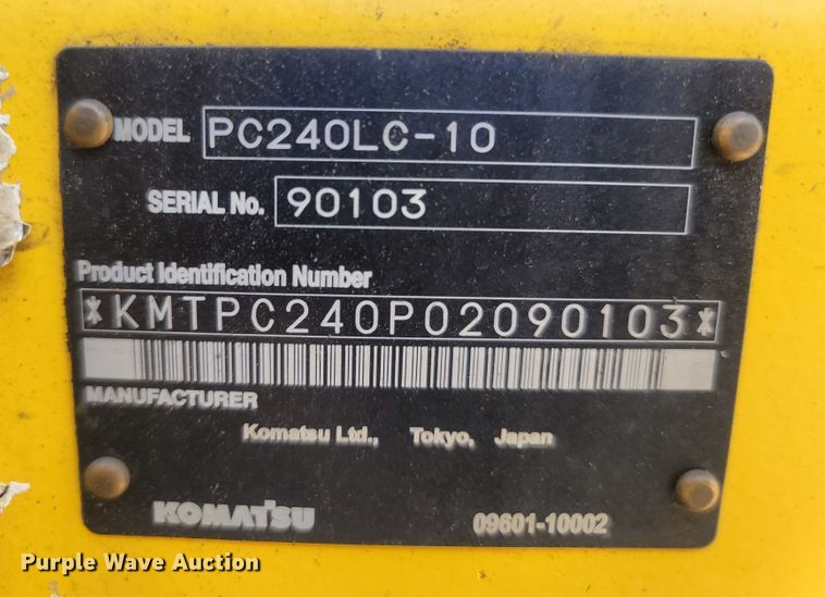 image for item LM9692 2013 Komatsu PC240LC-10  excavator