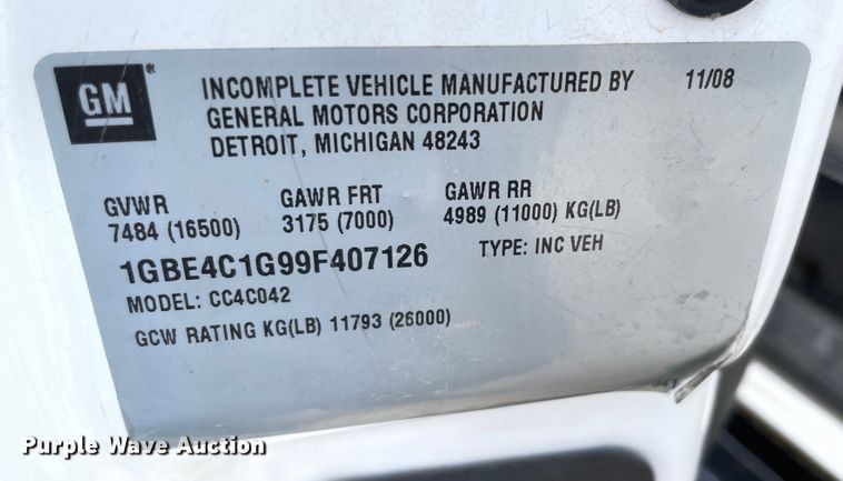 image for item MJ9064 2009 Chevrolet C4500  bucket truck