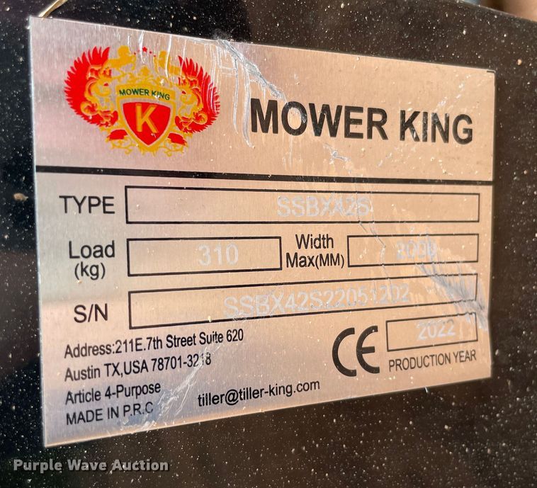 image for item MJ9110 2022 Mower King SSBX42S  skid steer wood chipper