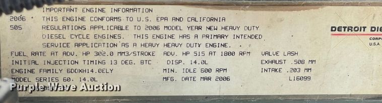 image for item MJ9114 2007 Freightliner Century Class CST120  dump truck