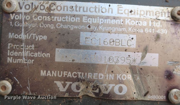 image for item MJ9138 2004 Volvo EC160BLC  excavator