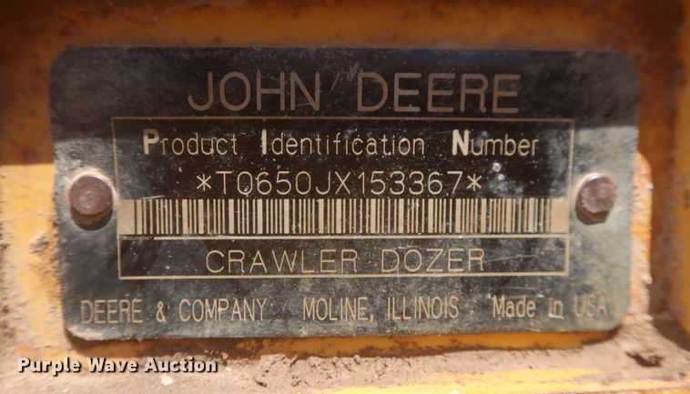 image for item MJ9139 2008 John Deere 650J LT  dozer