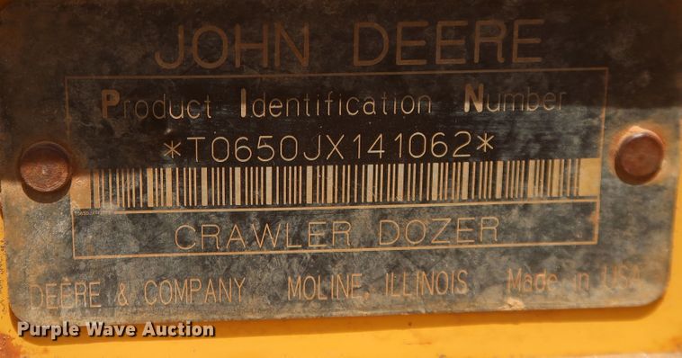 image for item MJ9140 2007 John Deere 650J LT  dozer