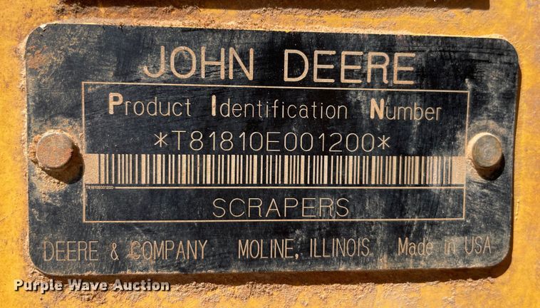 image for item MJ9154 2004 John Deere 1810E  scraper