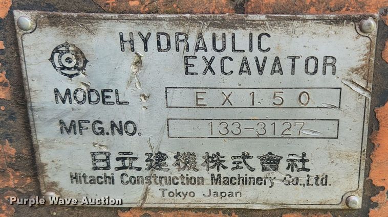 image for item MK9162 1994 Hitachi EX150  excavator