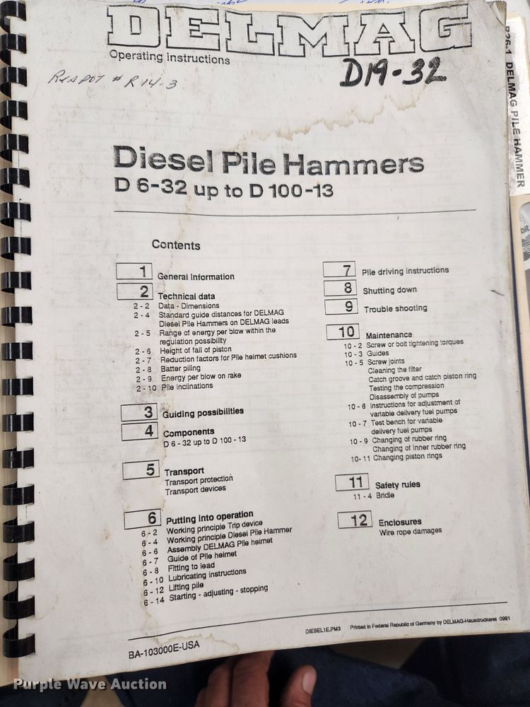 image for item MK9184 Delmag D19-32  pile driver