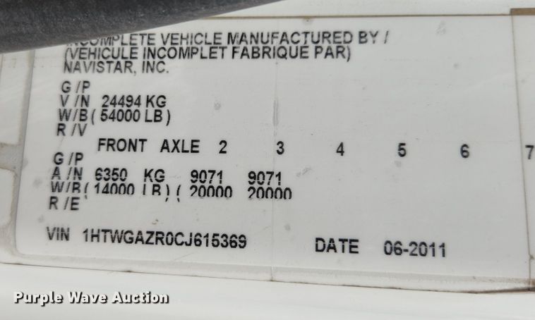 image for item MK9189 2012 International WorkStar 7400  refuse truck