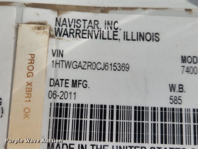 image for item MK9189 2012 International WorkStar 7400  refuse truck