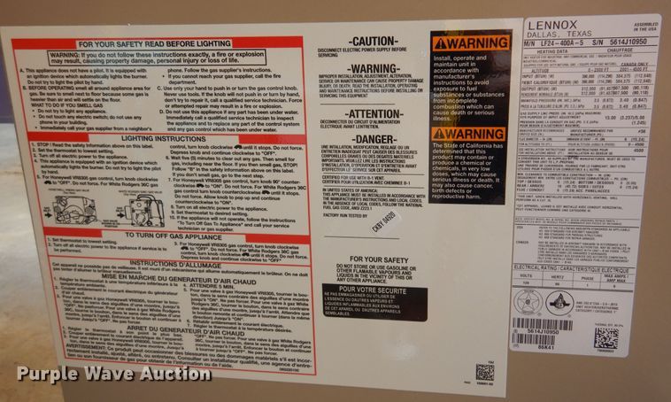 image for item DB7827 Lennox LF24-400A  natural gas heater