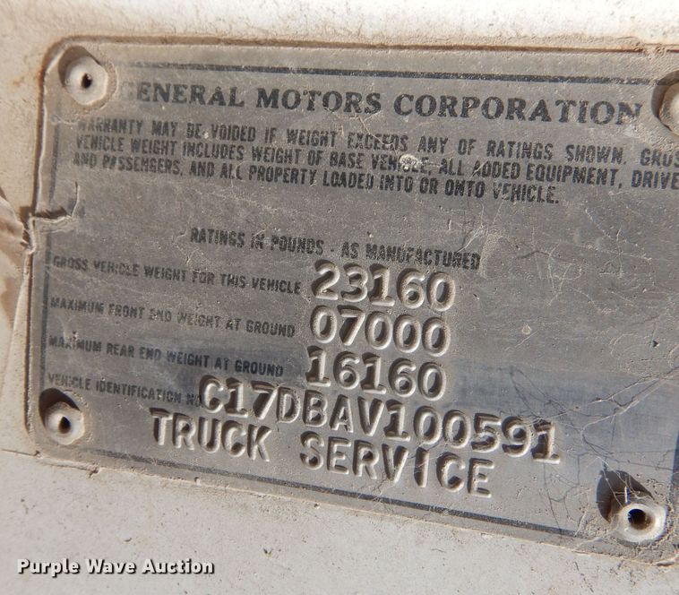 image for item DB7833 1980 Chevrolet 70  truck cab and chassis