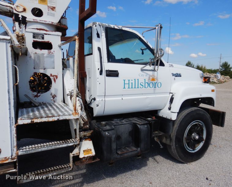 image for item DB7836 1991 GMC TopKick C6500  digger derrick truck