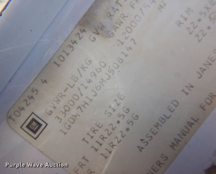 image for item DB7836 1991 GMC TopKick C6500  digger derrick truck