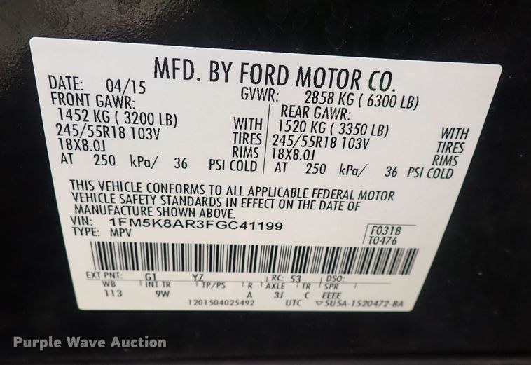 image for item DG2749 2015 Ford Explorer Police Interceptor  SUV