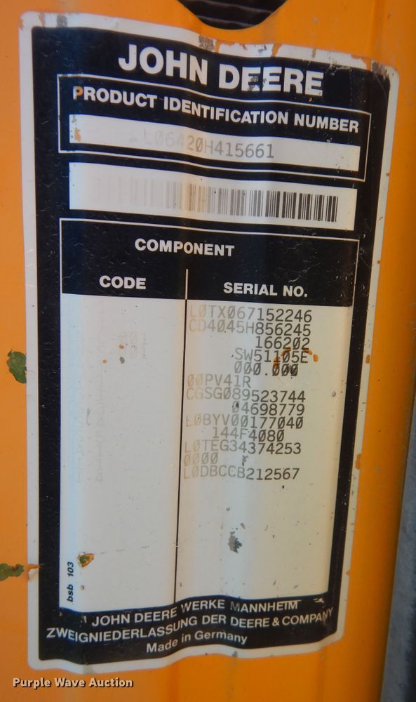 image for item DM3051 2004 John Deere 6420  tractor