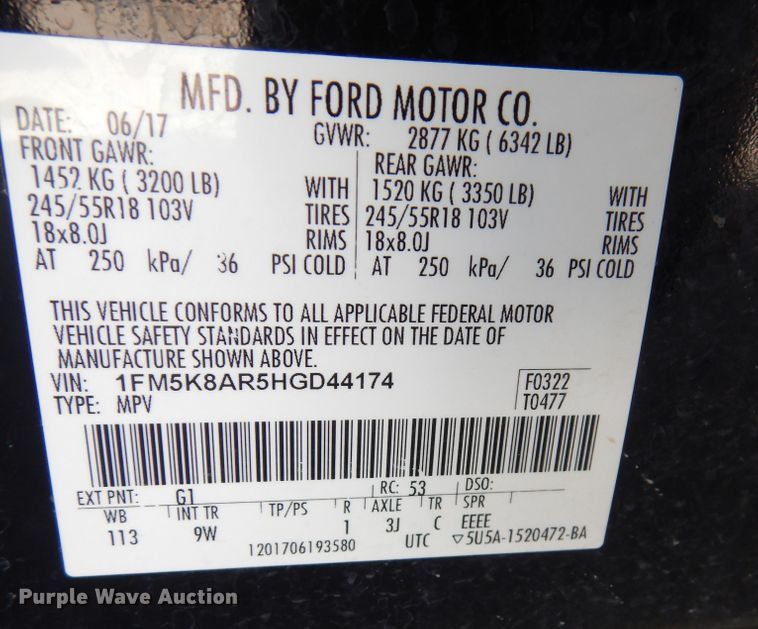 image for item DM3061 2017 Ford Explorer Police Interceptor  SUV