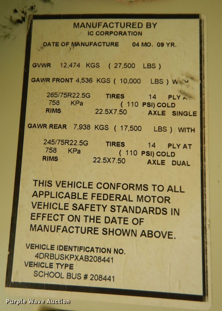 image for item DM3070 2010 International CE  school bus