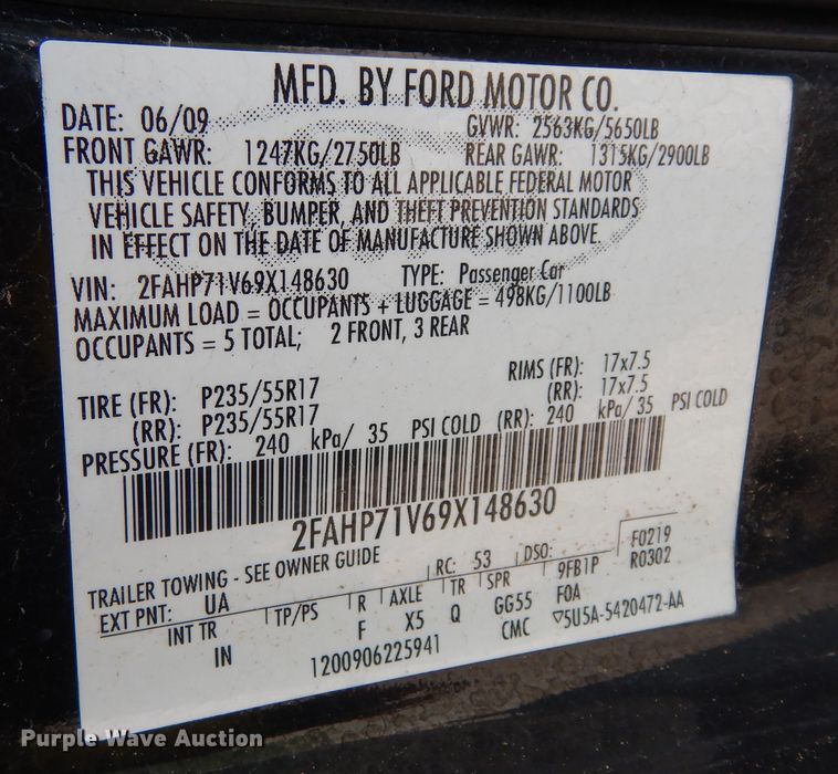 image for item DM3076 2009 Ford Crown Victoria Police Interceptor