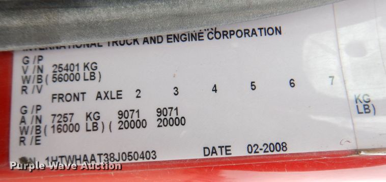 image for item DM6029 2008 International WorkStar 7400  dump truck