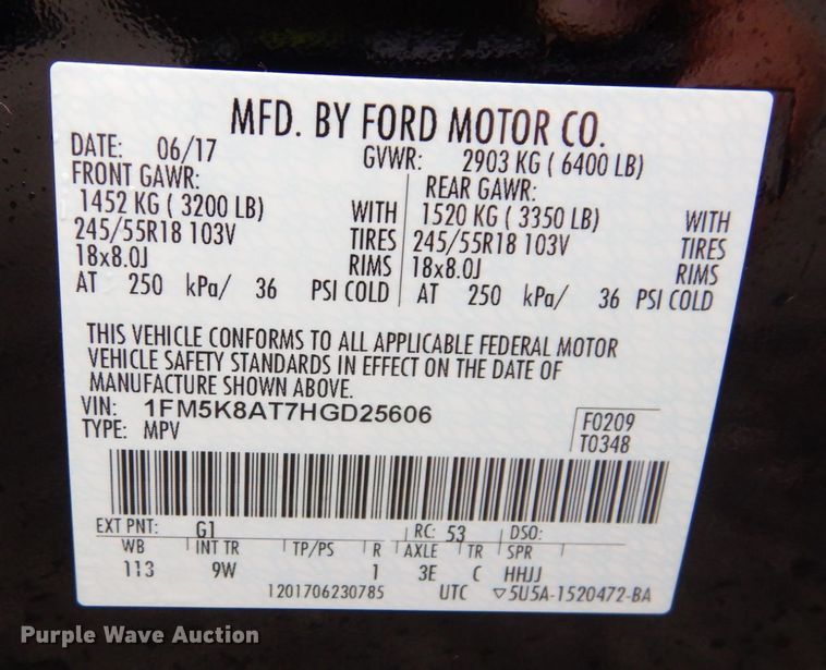 image for item DS1334 2017 Ford Explorer Police Interceptor  SUV