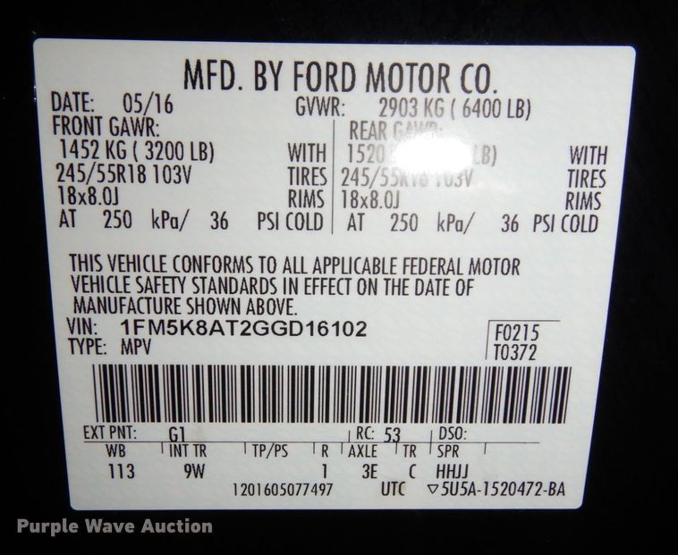 image for item DS1337 2016 Ford Explorer Police Interceptor  SUV