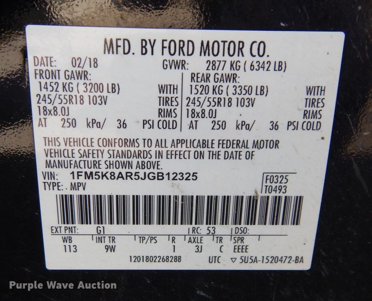 image for item DS1357 2018 Ford Explorer Police Interceptor  SUV