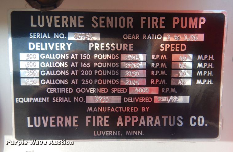 image for item HU9435 1972 International 1700  pumper fire truck