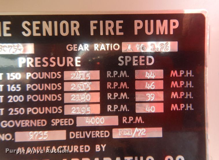 image for item HU9435 1972 International 1700  pumper fire truck