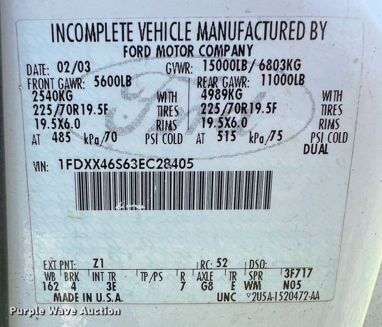 image for item IA9067 2003 Ford F450 Super Duty  bucket truck