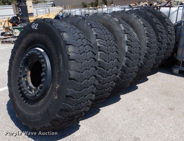 image for item JA9058 (6) Goodyear MV/T 395/85R20 MRAP tires and wheels