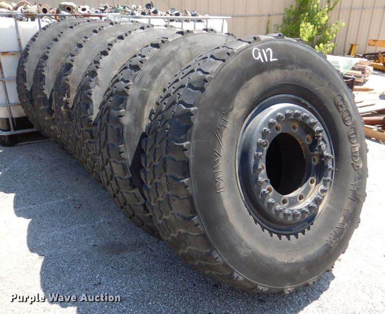 image for item JA9058 (6) Goodyear MV/T 395/85R20 MRAP tires and wheels