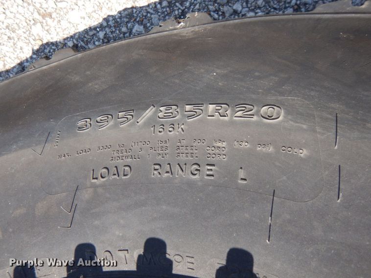 image for item JA9058 (6) Goodyear MV/T 395/85R20 MRAP tires and wheels