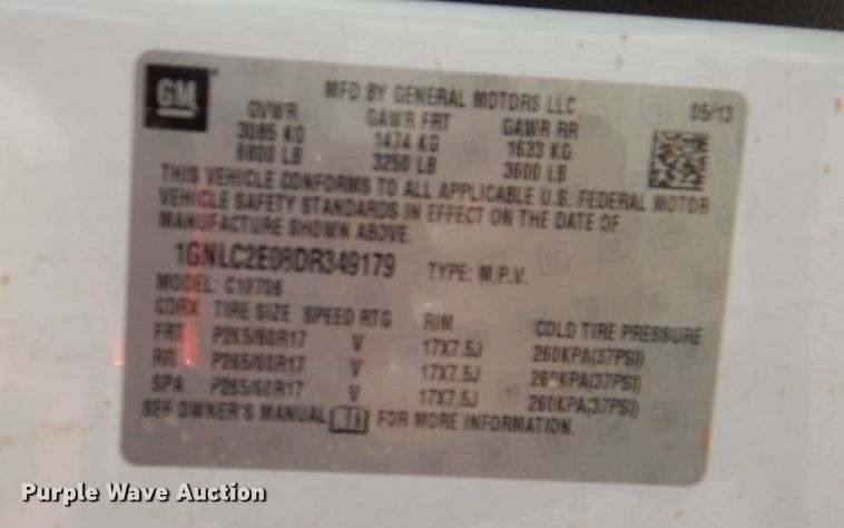 image for item KC9746 2013 Chevrolet Tahoe Police  SUV