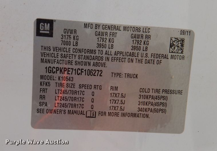 image for item KC9748 2012 Chevrolet Silverado 1500  Crew Cab pickup truck