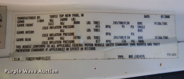 image for item KP9324 2008 Turtle Top Odyssey XL  coach bus