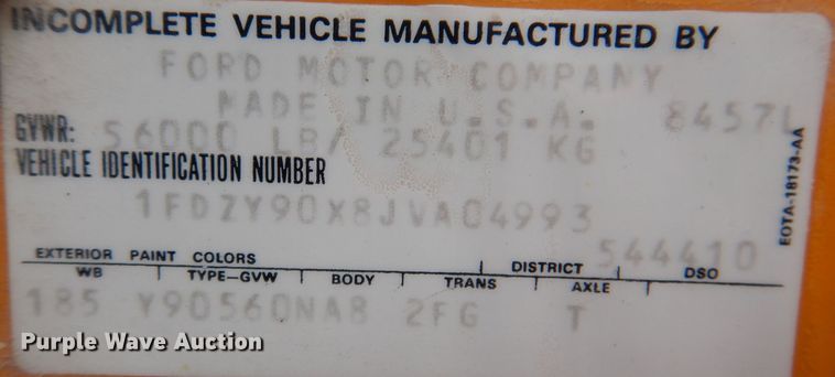 image for item KP9396 1988 Ford LTS9000  dump truck