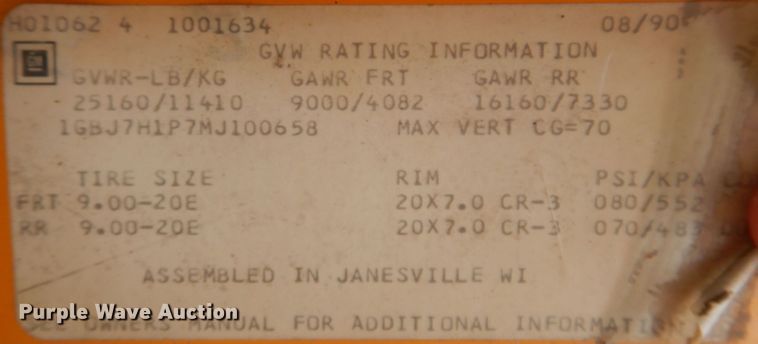 image for item KP9397 1991 Chevrolet Kodiak C5500  dump truck