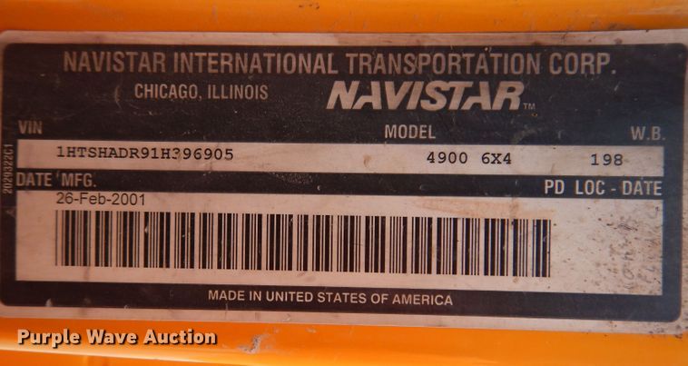 image for item KP9400 2001 International 4900  dump truck